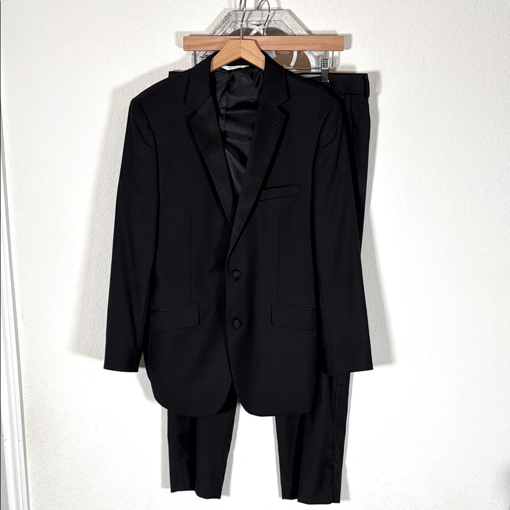 Lineage • Men’s Black 2-Piece Suit Notch Lapel Blazer Dress Pants Classic